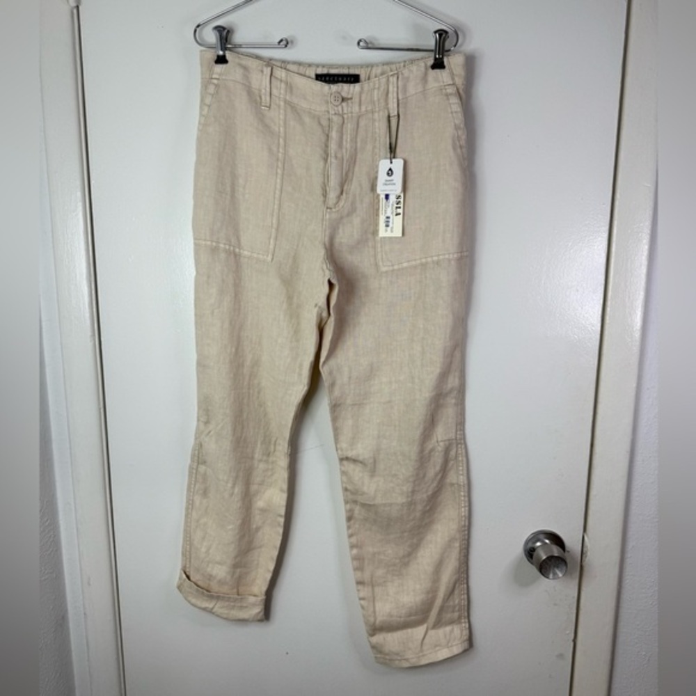 Sanctuary NWT natural linen pants 4 pocket pants 28